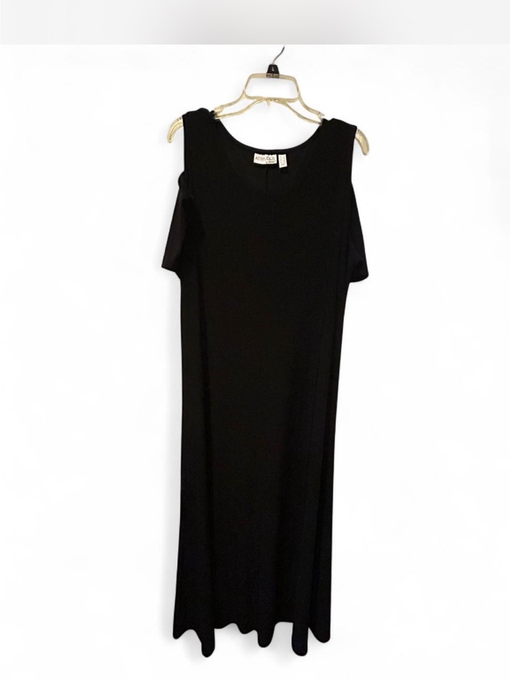 Attitudes by Renee Black Cold-Shoulder Maxi Dress